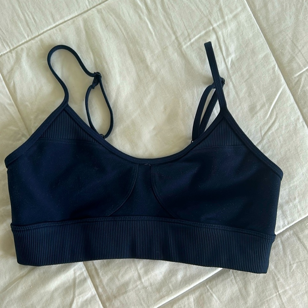 ALO navy blue adjustable bralette worn once!